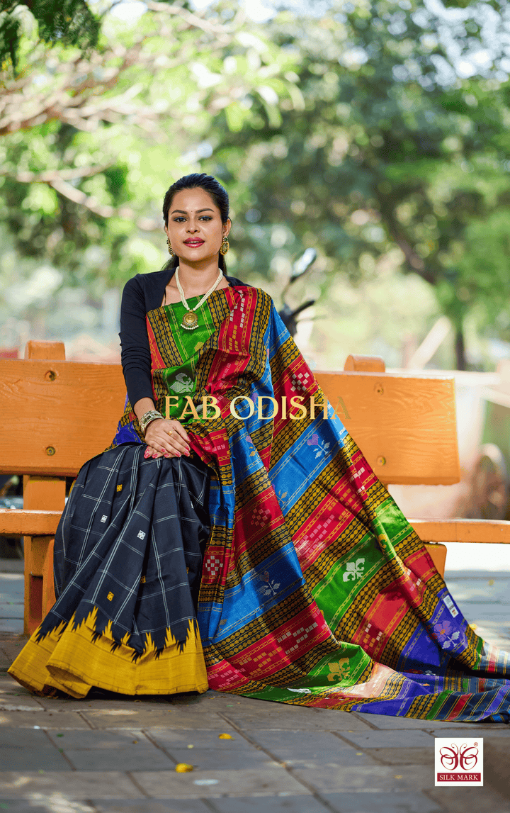 MRINMAYI EXCLUSIVE BERHAMPURI DOUBLE AANCHAL PURE SILK PATTA SAREE