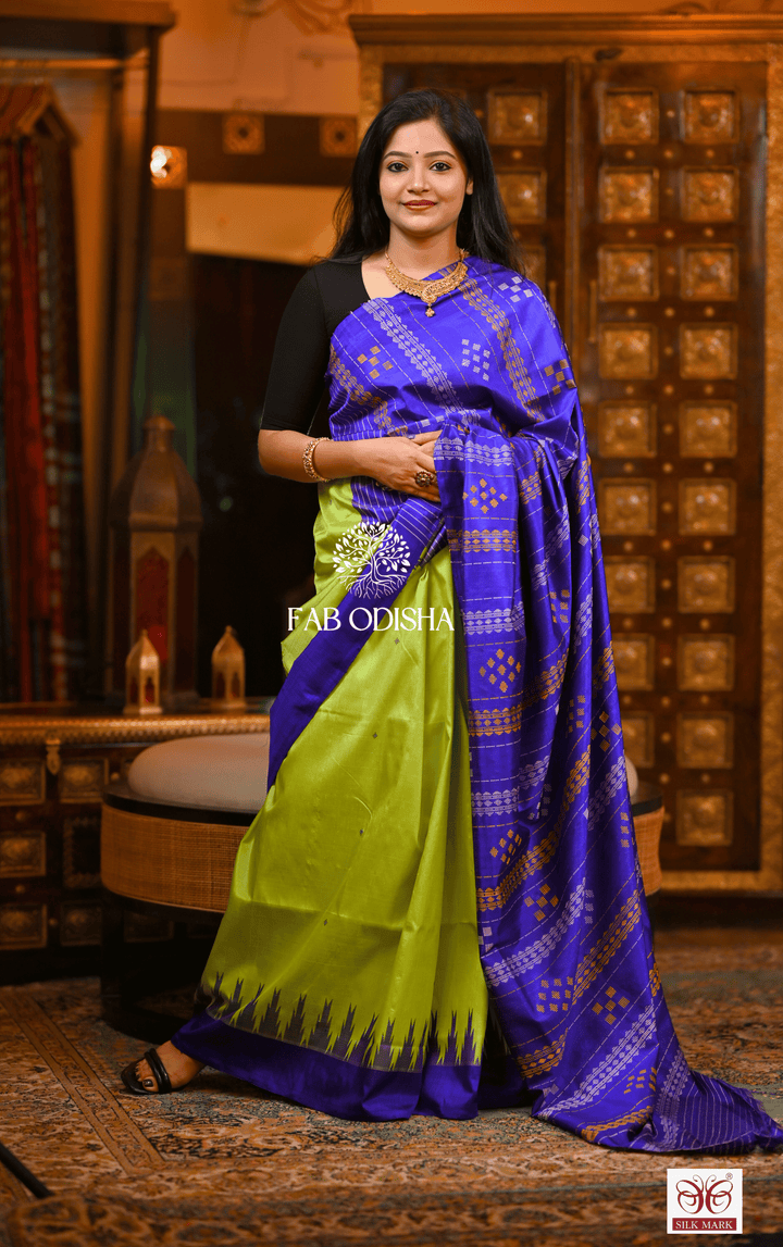 SHOBHANVITA BERHAMPURI DOUBLE AANCHAL PURE SILK PATTA SAREE