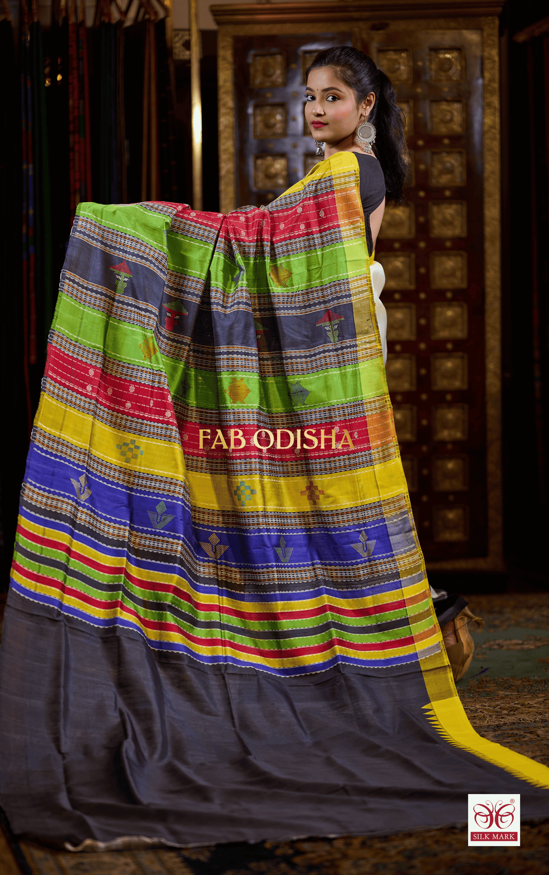 CHAN CHAL MADHURI BERHAMPURI DOUBLE AANCHAL PURE SILK PATTA SAREE