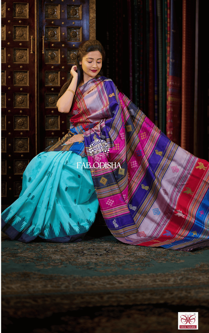 SHUBH SHRINGAR BERHAMPURI DOUBLE AANCHAL PURE SILK PATTA SAREE