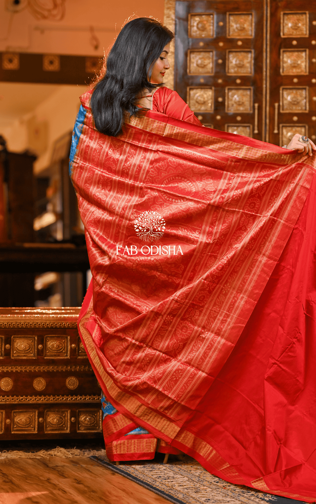 HERITAGE AIRAVANI SAMBALPURI HANDLOOM PURE SILK TISSUE SAREE