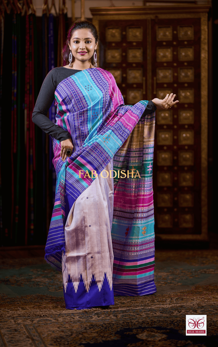 SUDARSHANA SILK LEGACY BERHAMPURI DOUBLE AANCHAL PURE SILK PATTA SAREE