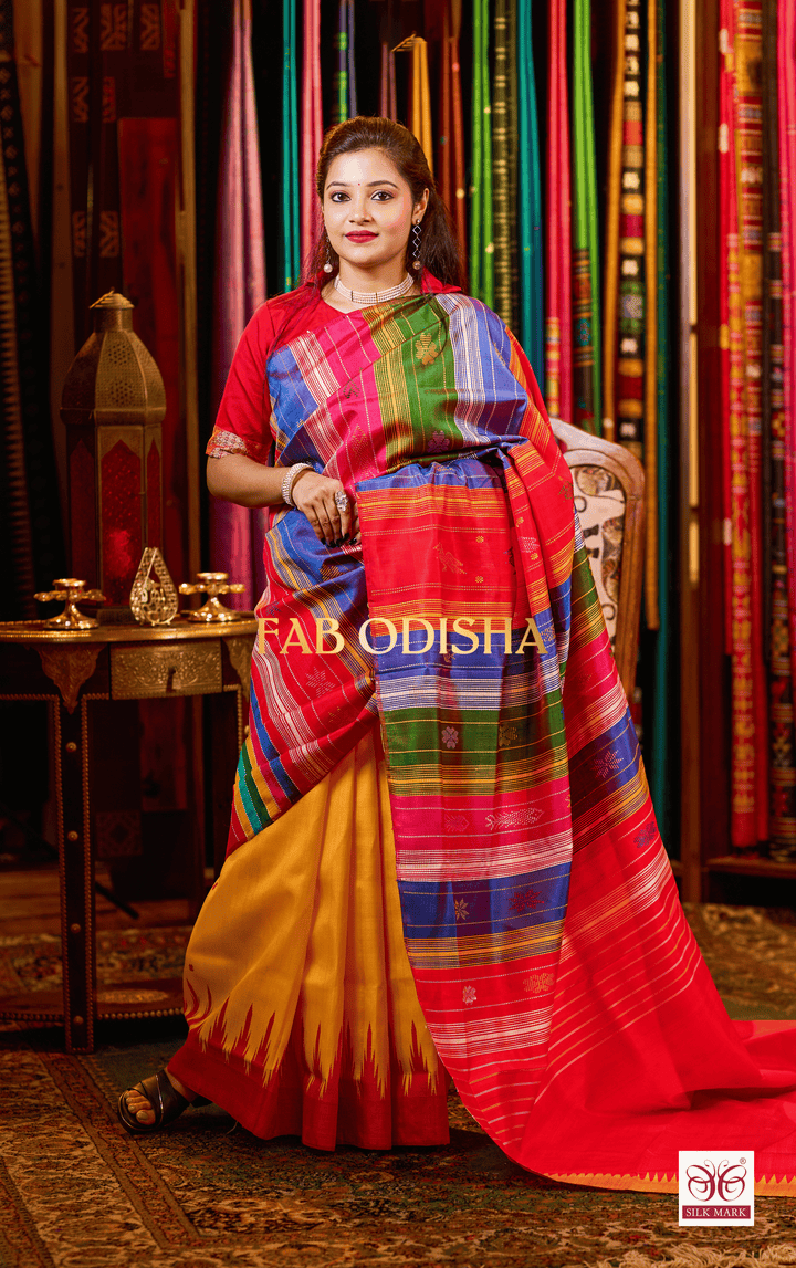 MAYURIKA LOOMS DOUBLE AANCHAL PURE SILK PATTA SAREE