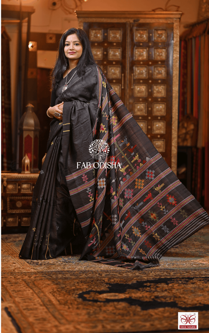 RISHIKA WOVEN WONDERS HERITAGE WEAVE SUPER FINE TUSSAR SILK SAREE