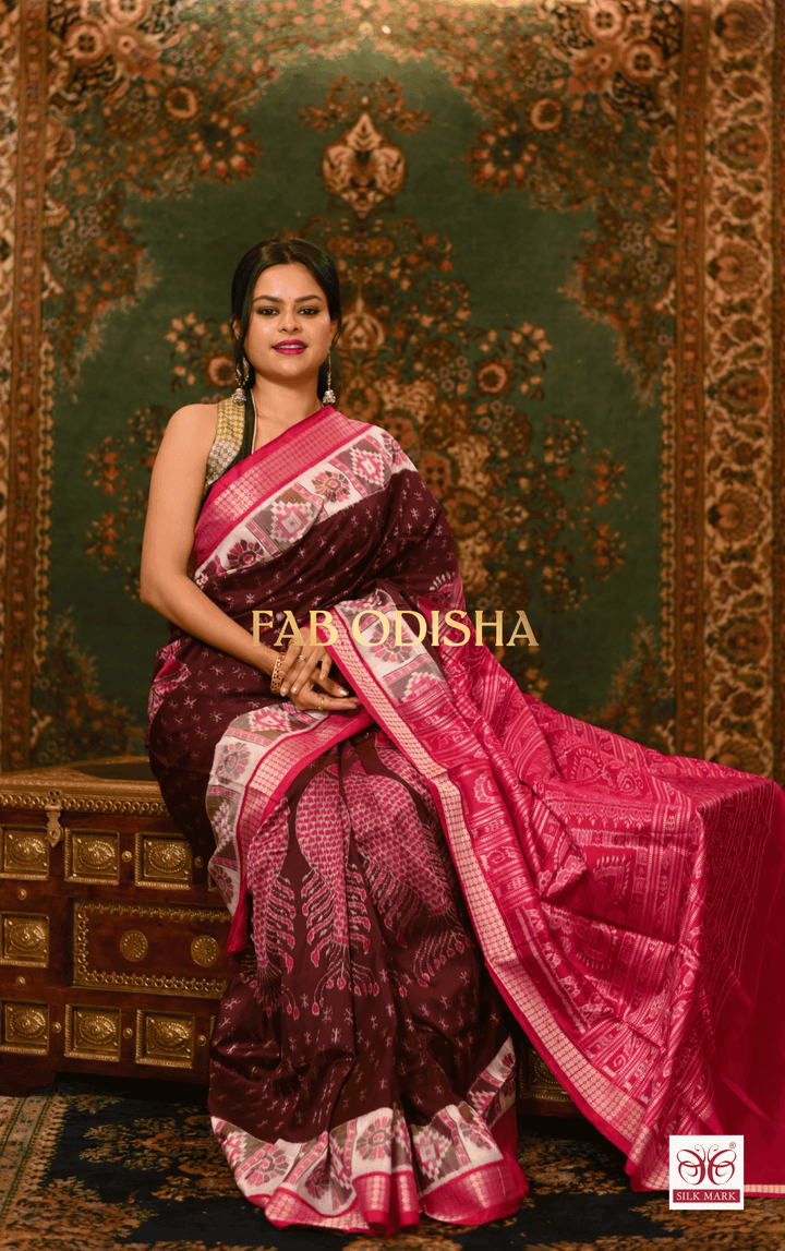 NAVYA ADYA MATSHYA SAMBALPURI HANDLOOM PURE SILK SAREE