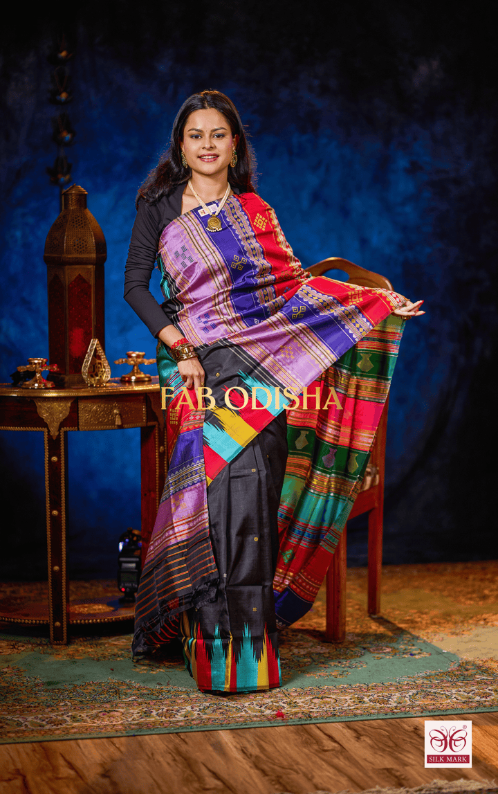 AUREVA WEAVES- BERHAMPURI DOUBLE AANCHAL PURE SILK PATTA SAREE
