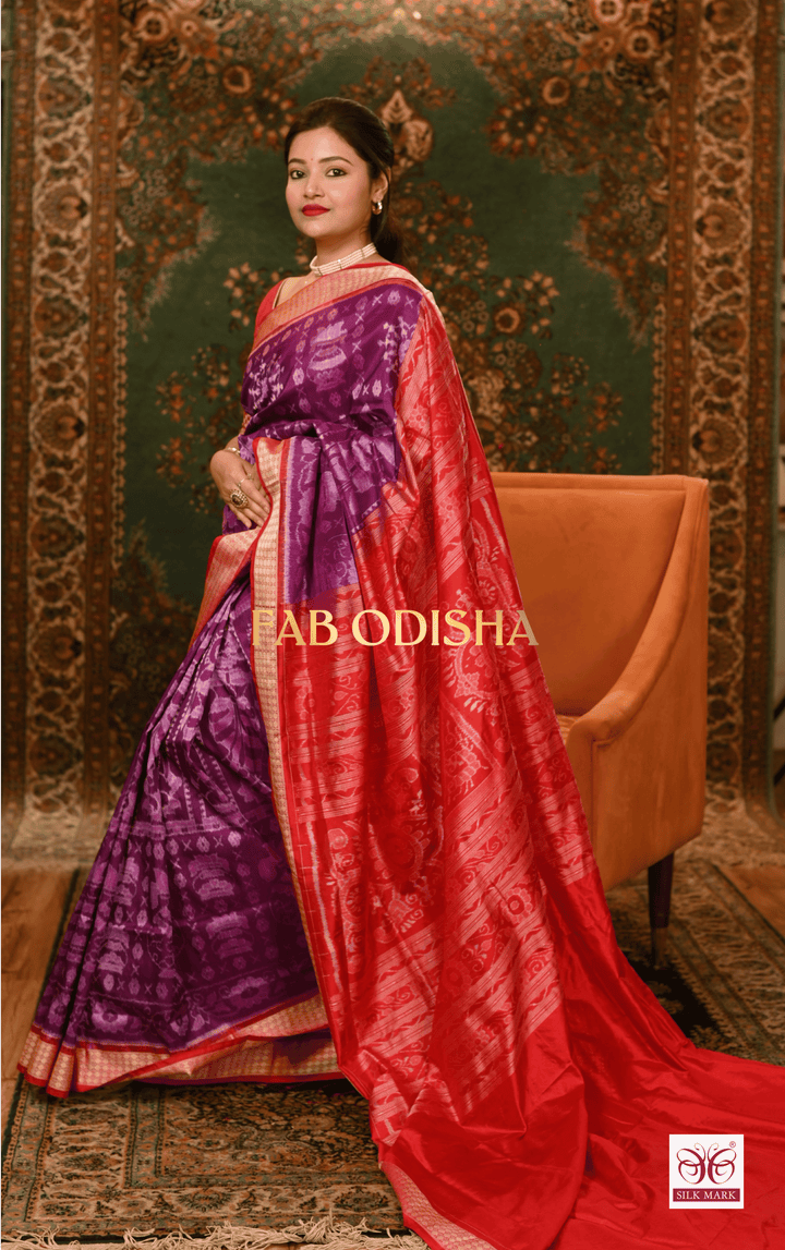 TULSI KALASH EXCLUSIVE SAMBALPURI PURE HANDLOOM SILK SAREE