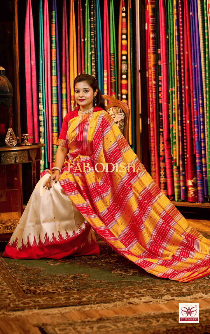 VANIKAA HERITAGE DOUBLE ANCHAL BERHAMPURI SILK PATTA SAREE