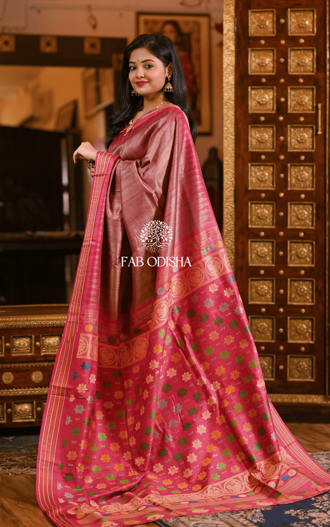 EMPRESS THREADS MASTER WEAVE SUPER FINE TUSSAR SILK SAREE