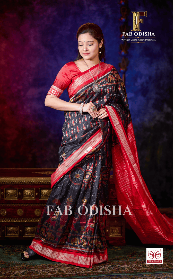 SHAHI GAJAPATI SAMBALPURI HANDLOOM PURE SILK PATTA SAREE