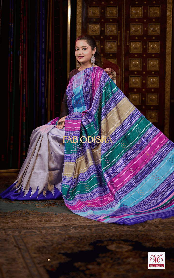 SUDARSHANA SILK LEGACY BERHAMPURI DOUBLE AANCHAL PURE SILK PATTA SAREE