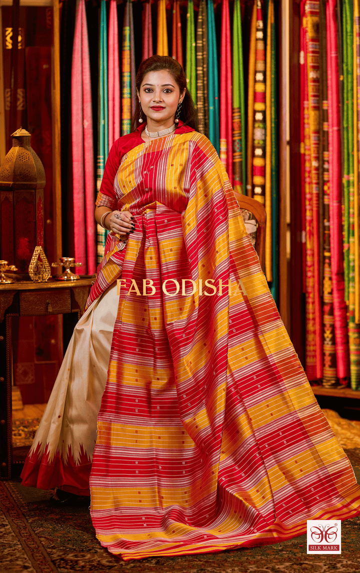 VANIKAA HERITAGE DOUBLE ANCHAL BERHAMPURI SILK PATTA SAREE