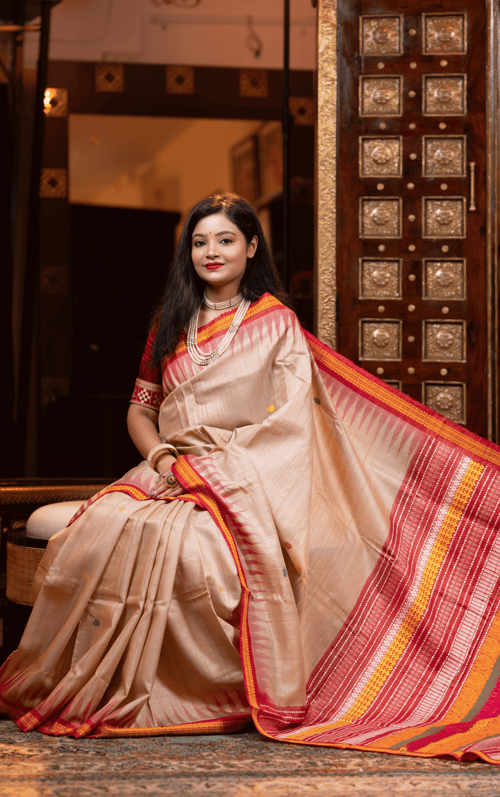 RAGINI PETAL WHISPER DESIGNER FINE TUSSAR SILK SAREE