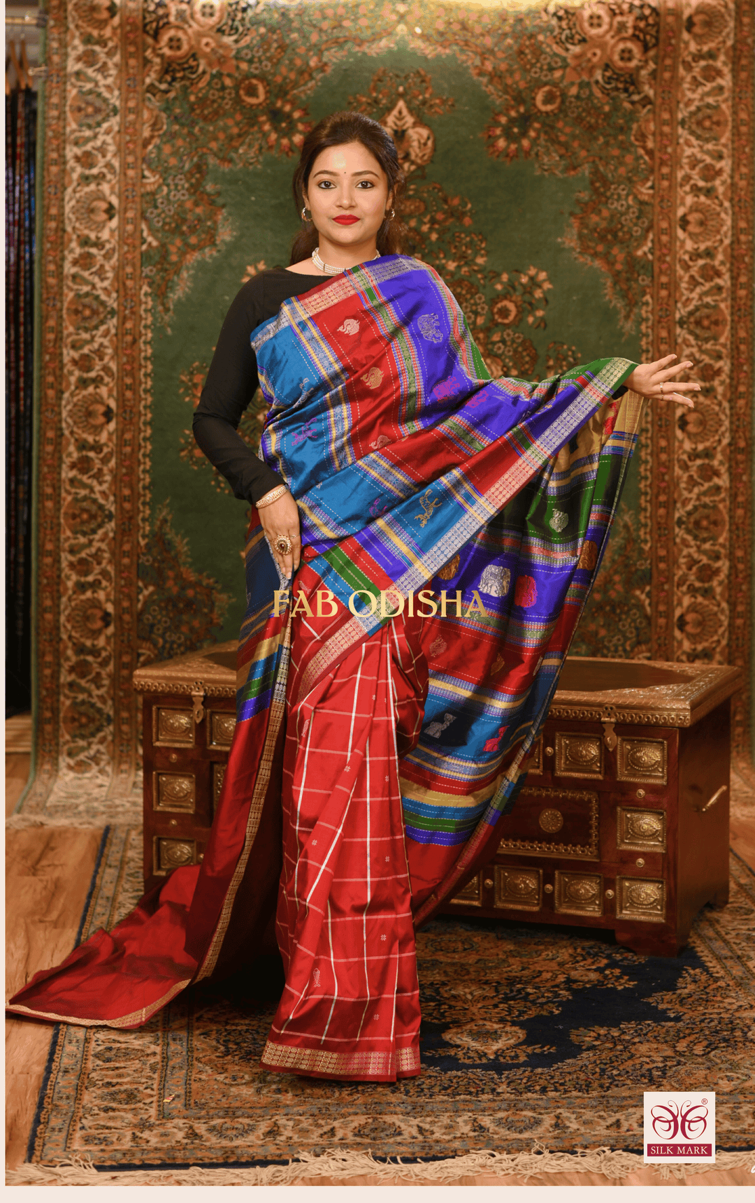 MOHEY BERHAMPURI DOUBLE AANCHAL PURE SILK PATTA SAREE