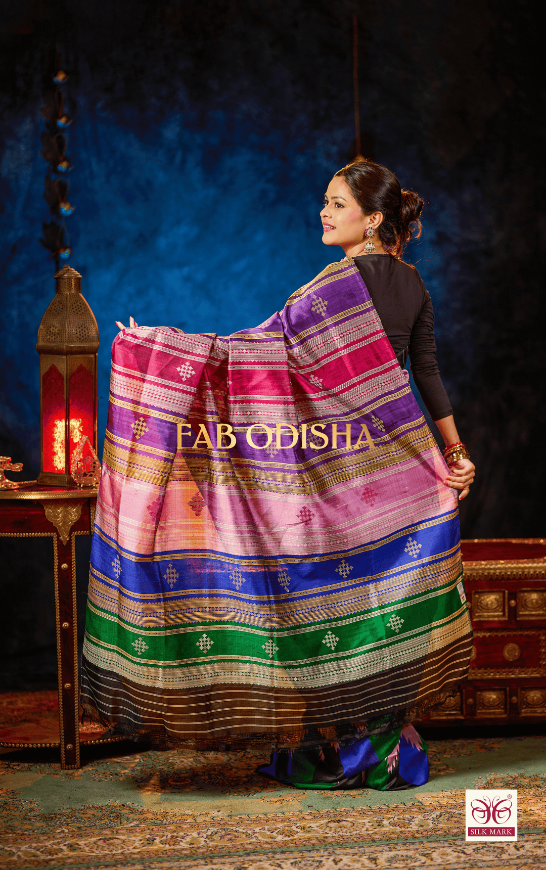 IKAYANA DOUBLE ANCHAL BERHAMPURI HANDLOOM SILK PATTA