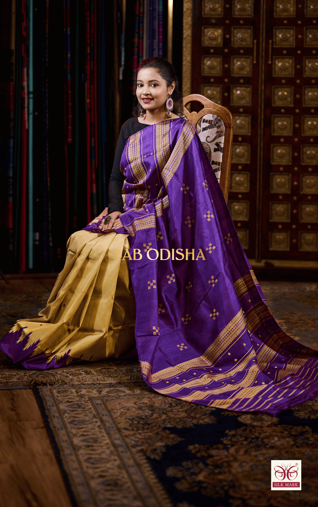 RACHANA SUTRA SELECTIONS BERHAMPURI DOUBLE AANCHAL PURE SILK PATTA SAREE
