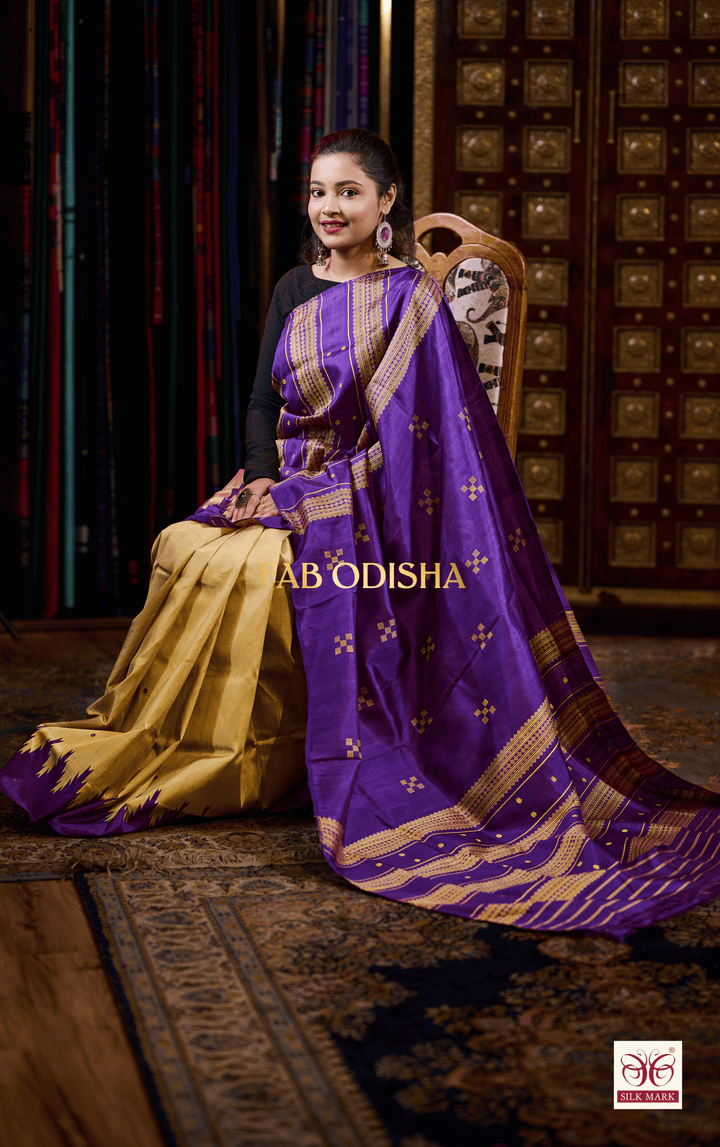 RACHANA SUTRA SELECTIONS BERHAMPURI DOUBLE AANCHAL PURE SILK PATTA SAREE