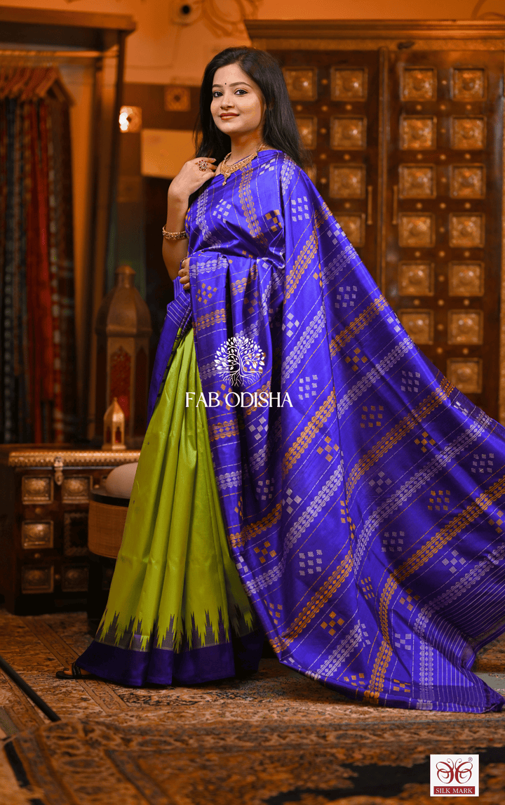 SHOBHANVITA BERHAMPURI DOUBLE AANCHAL PURE SILK PATTA SAREE