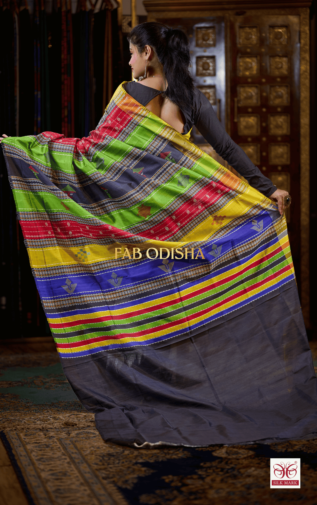 CHAN CHAL MADHURI BERHAMPURI DOUBLE AANCHAL PURE SILK PATTA SAREE