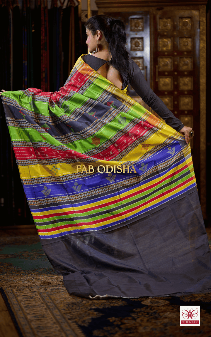CHAN CHAL MADHURI BERHAMPURI DOUBLE AANCHAL PURE SILK PATTA SAREE
