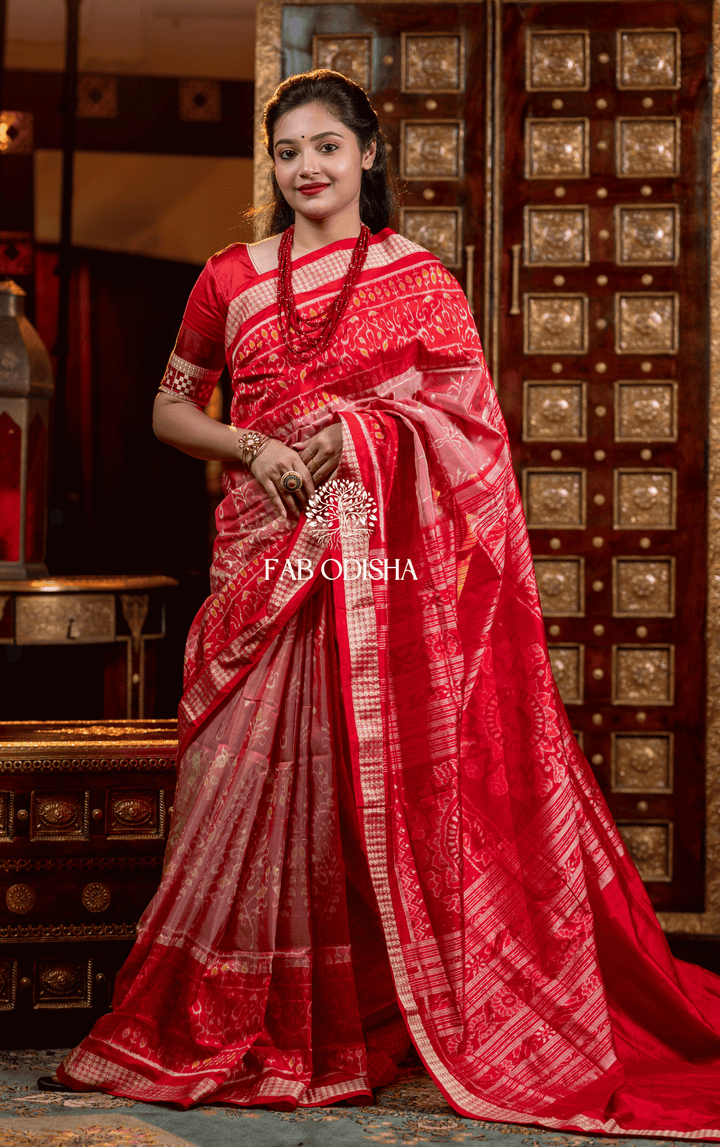 NOORANI SHRINGAR EXCLUSIVE SAMBALPURI HANDLOOM PURE SILK SAREE