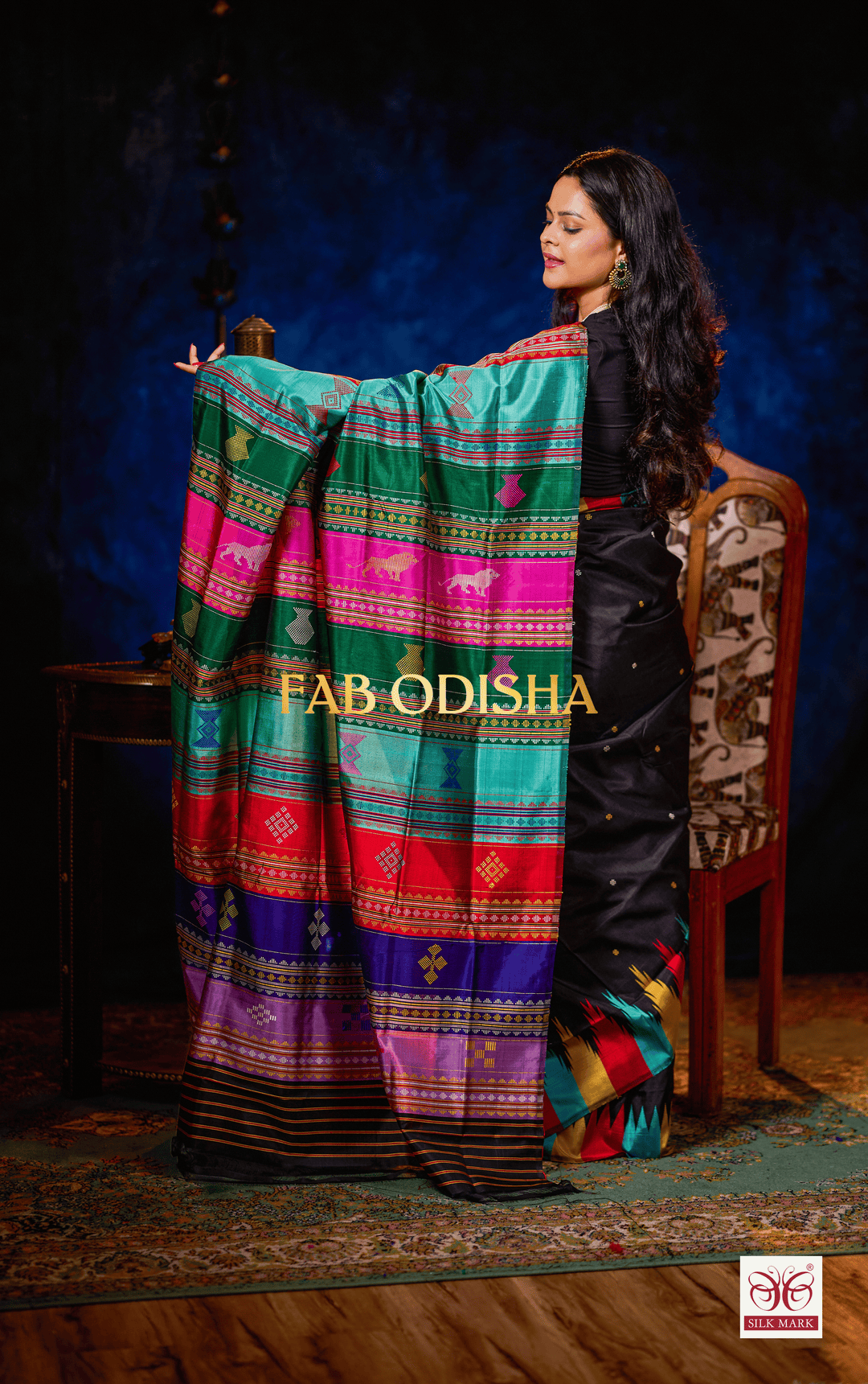 AUREVA WEAVES- BERHAMPURI DOUBLE AANCHAL PURE SILK PATTA SAREE