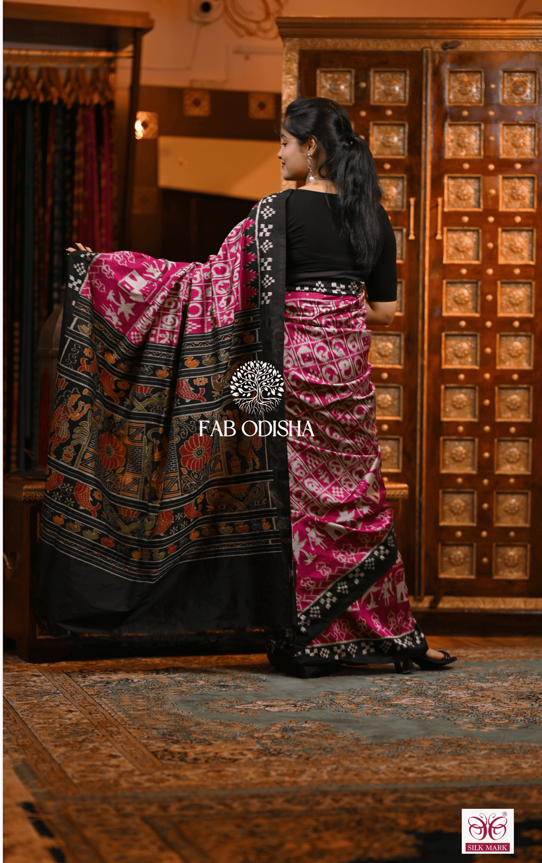 ANANDI SUPER FINE MULBERRY ODIA AKSHAR SILK SAREE