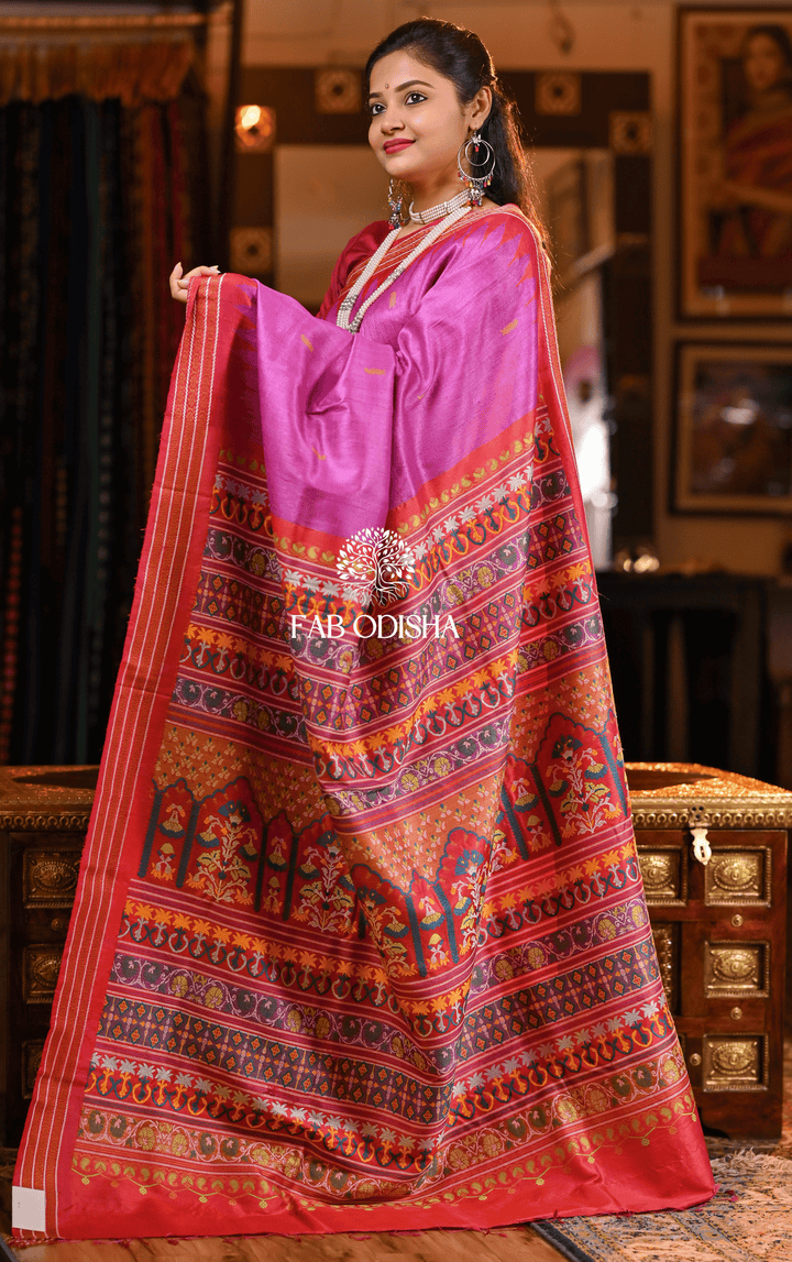 "CELESTIAL THREAD VASUNDHARA" RARE AND PREMIUM JACQUARD HAND-WOVEN FINE TUSSAR SILK SAREE