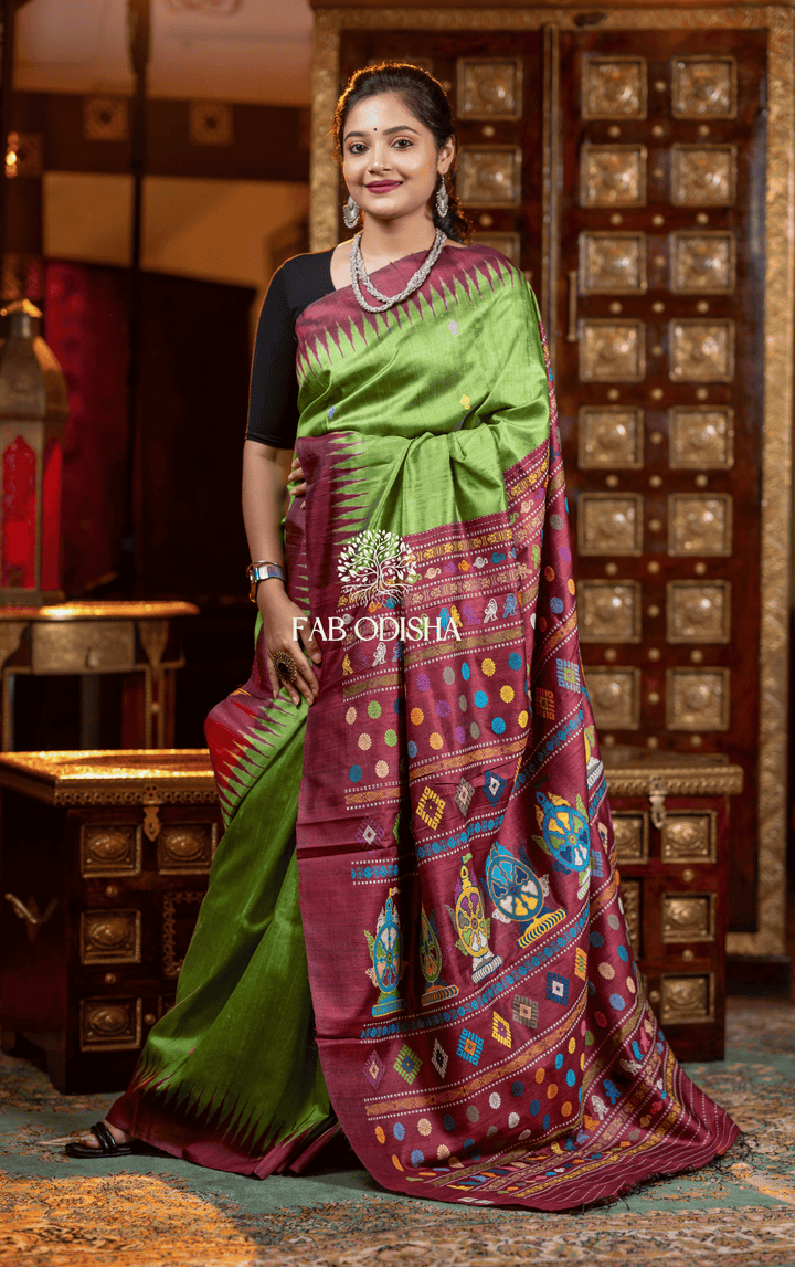 MANGALAM NILACHAKRA HERITAGE WEAVE SUPER FINE TUSSAR SILK SAREE