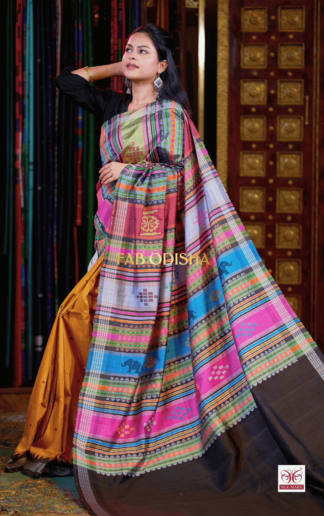 CHAYANIKA MOHINI BERHAMPURI DOUBLE AANCHAL PURE SILK PATTA SAREE