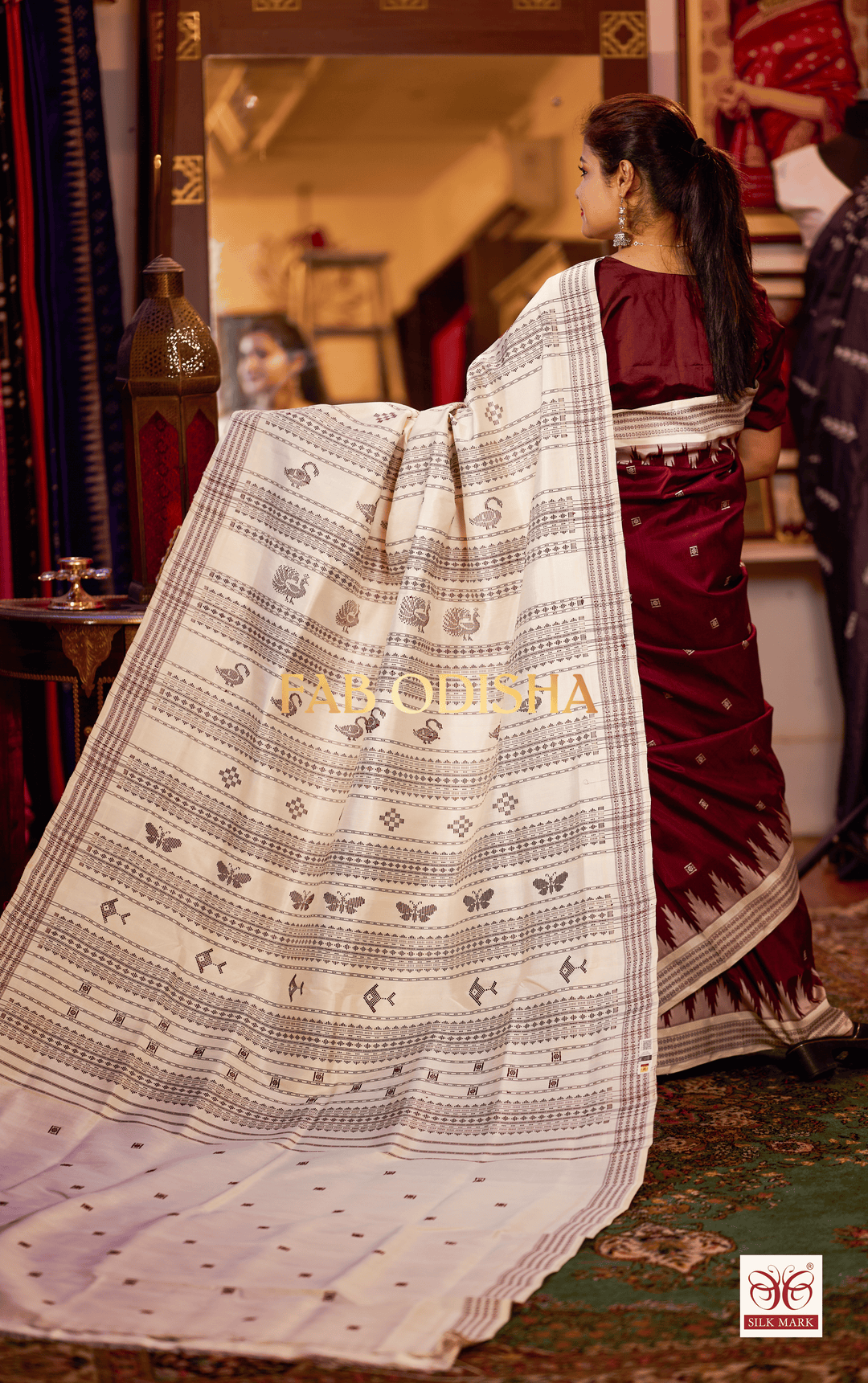 RITAMBARI BERHAMPURI HANDLOOM DOUBLE PALLU PURE SILK PATTA SAREE