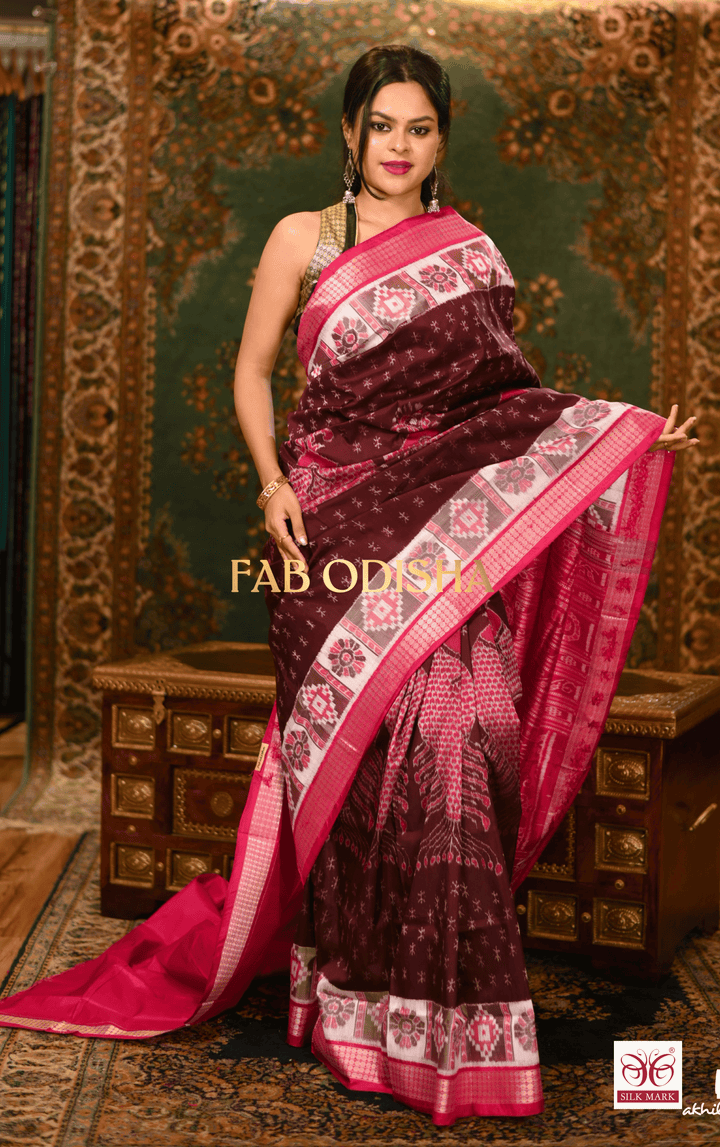 NAVYA ADYA MATSHYA SAMBALPURI HANDLOOM PURE SILK SAREE