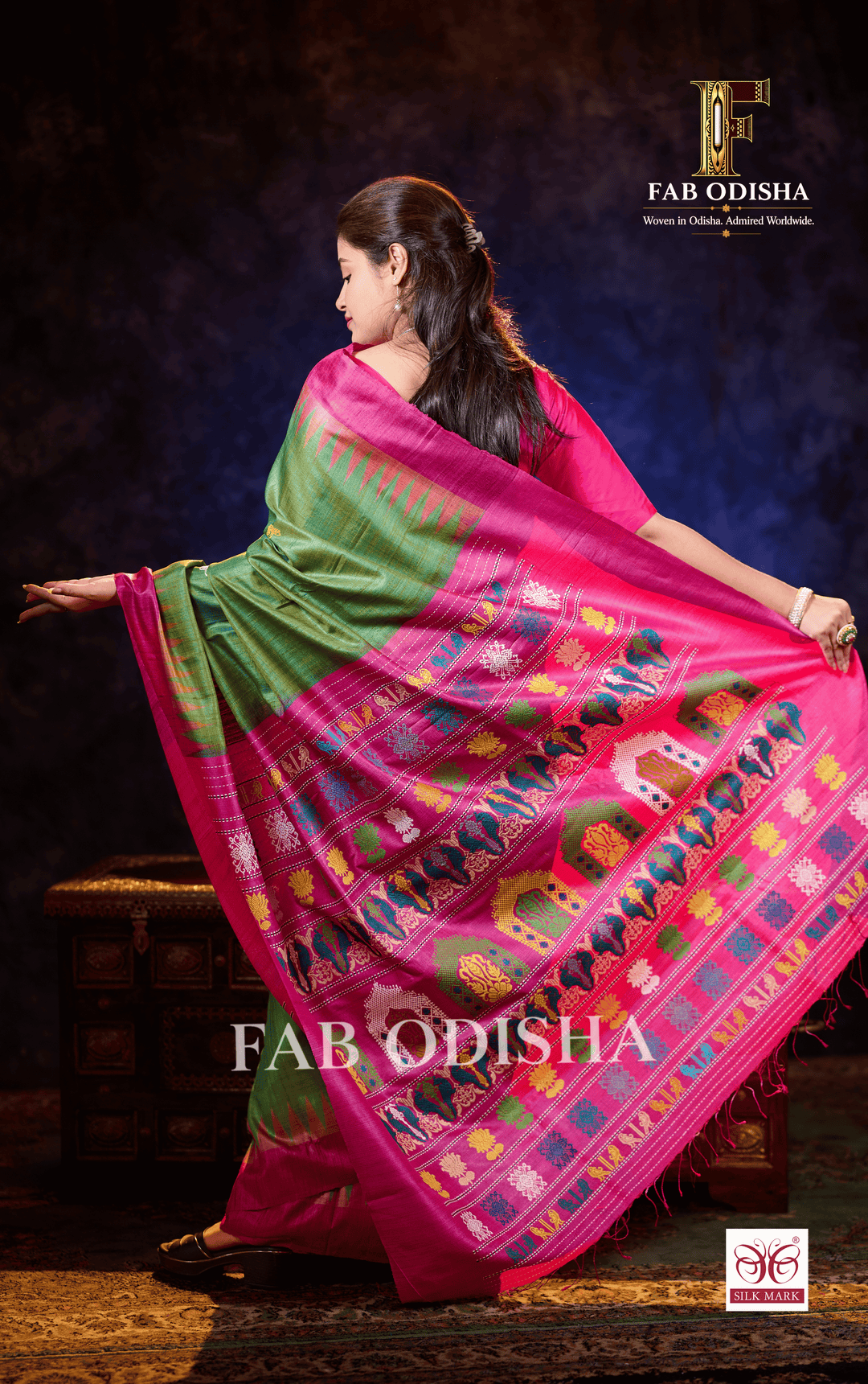 TALADHWAJA DOLABEDI HERITAGE FINE TUSSAR HANDLOOM SILK SAREE