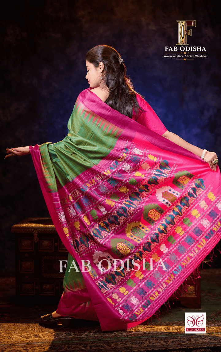 TALADHWAJA DOLABEDI HERITAGE FINE TUSSAR HANDLOOM SILK SAREE