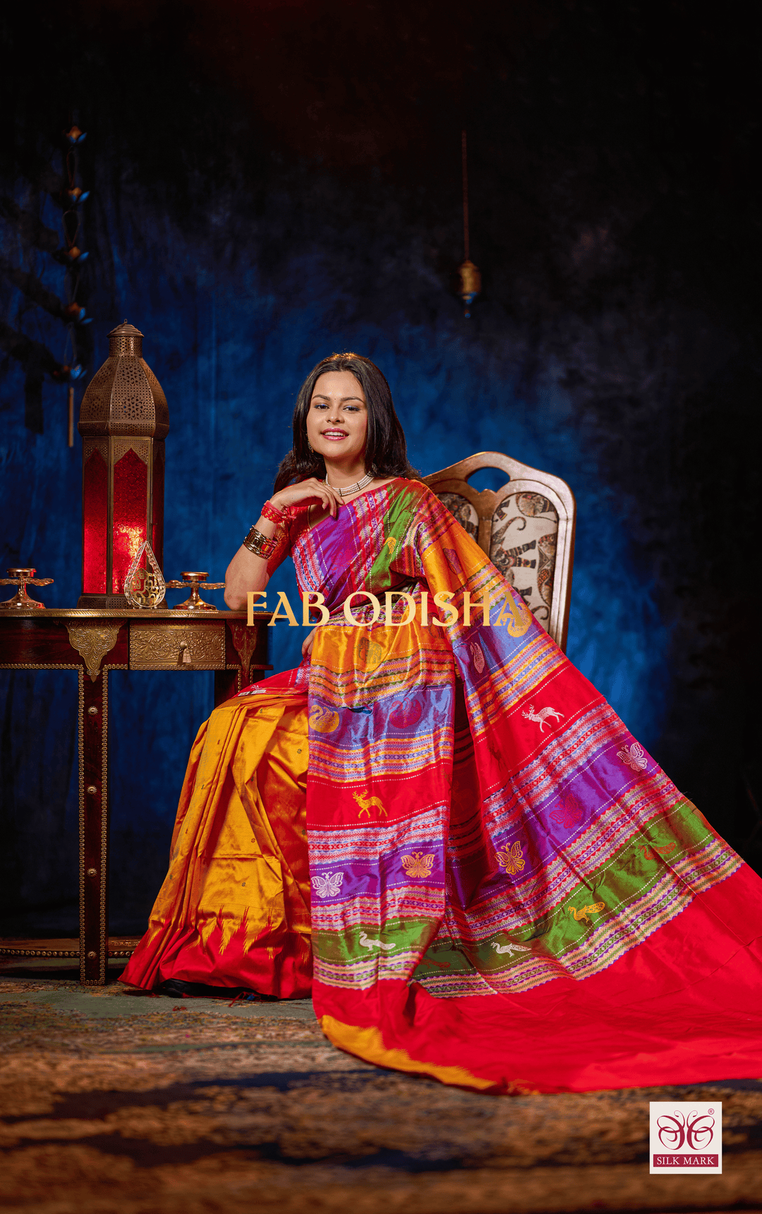EXCLUSIVE MYSTIC BRIDAL RESPLENDENT DOUBLE ANCHAL BERHAMPURI PATTA SAREE