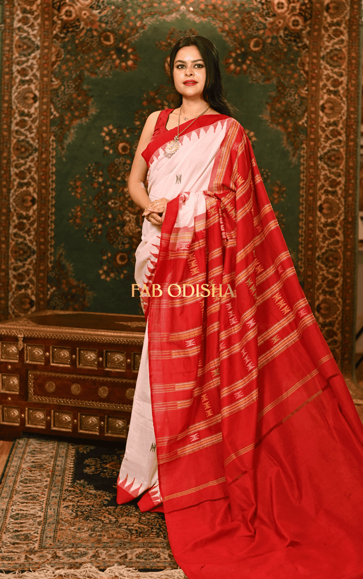 SATRANI TEMPLE THEME ORGANIC DYED KOTPAD SAREE