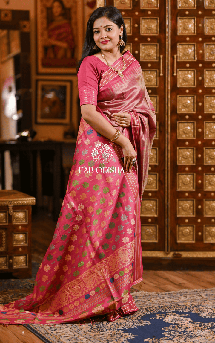 EMPRESS THREADS MASTER WEAVE SUPER FINE TUSSAR SILK SAREE