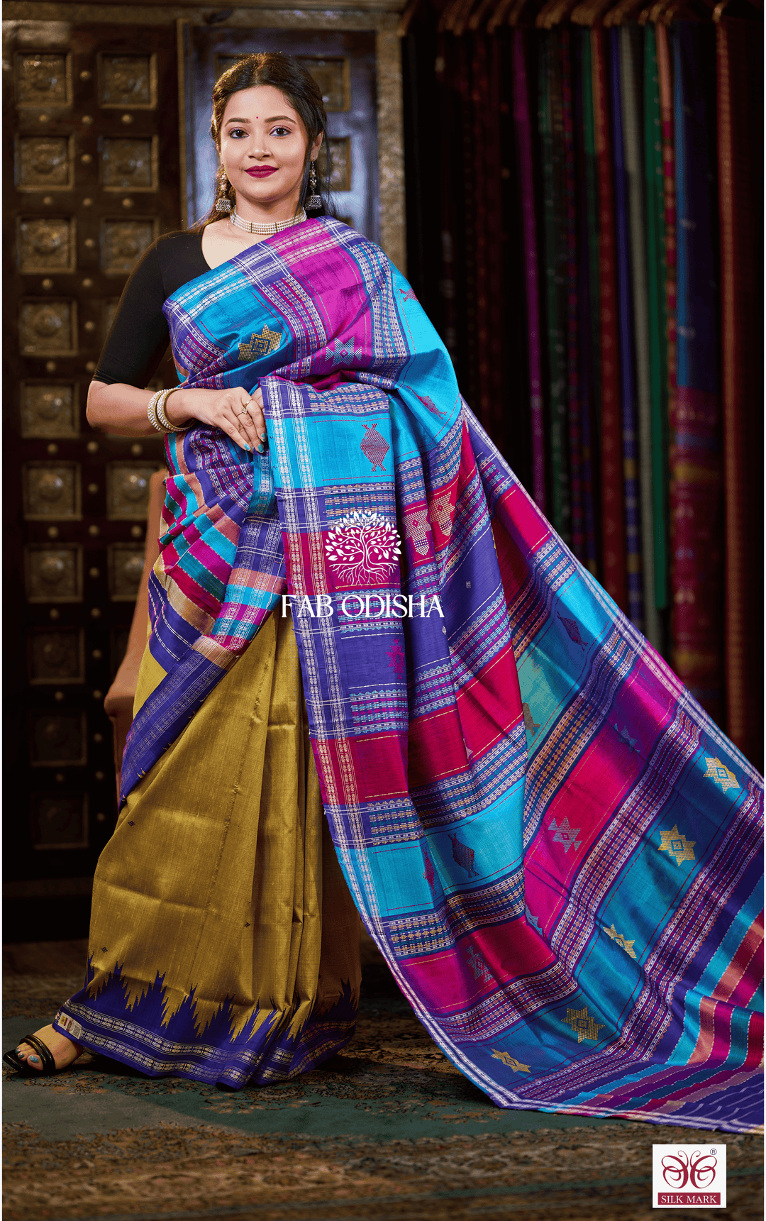 PARAM SUNDARI BERHAMPURI DOUBLE AANCHAL PURE SILK PATTA SAREE