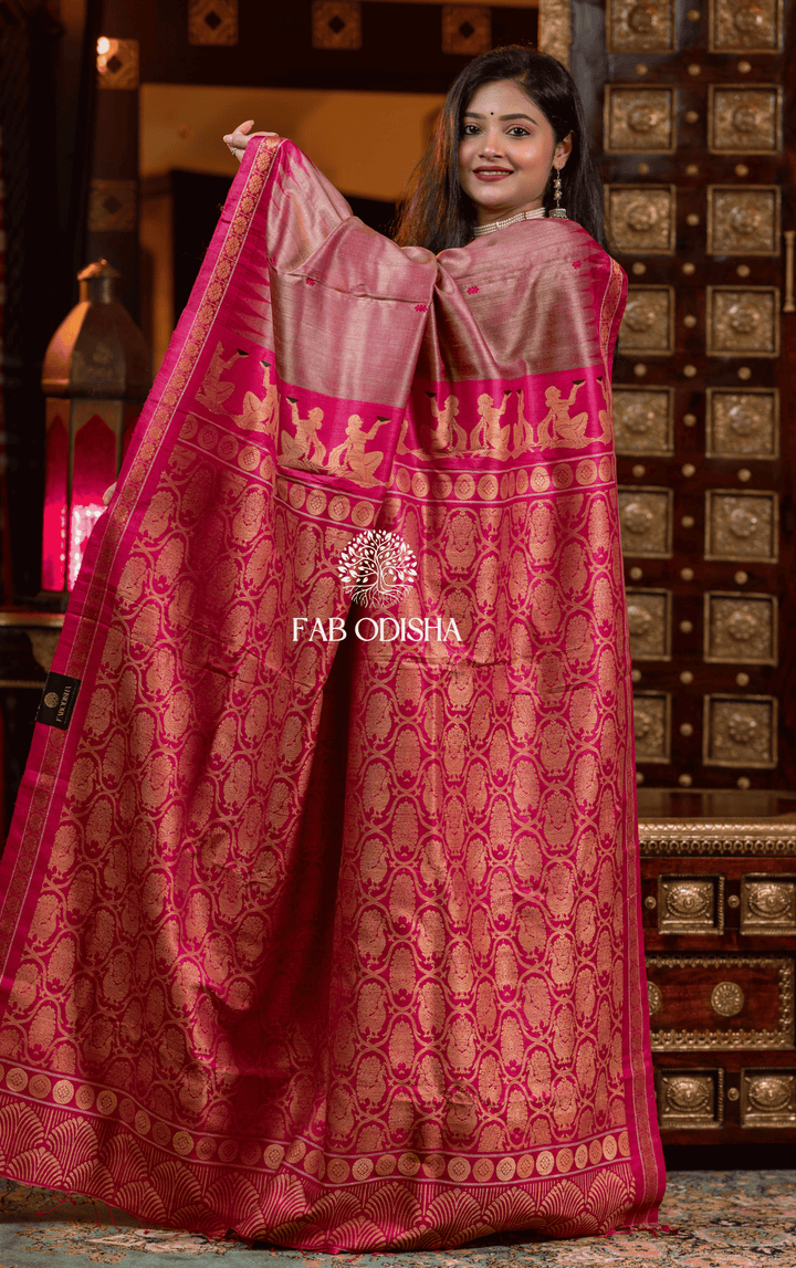 DEV VASTRA ALANKRIT MASTER WEAVE SUPER FINE TUSSAR SILK SAREE