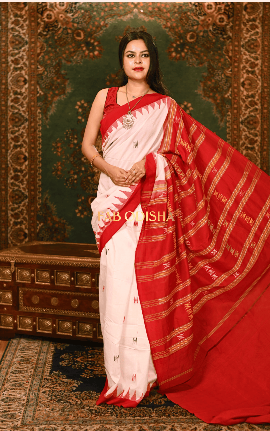 SATRANI TEMPLE THEME ORGANIC DYED KOTPAD SAREE