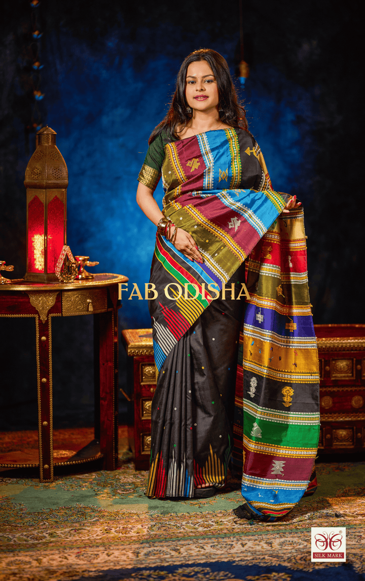 IMPERIAL VEYARA WEAVES -BERHAMPURI DOUBLE AANCHAL PURE SILK PATTA SAREE