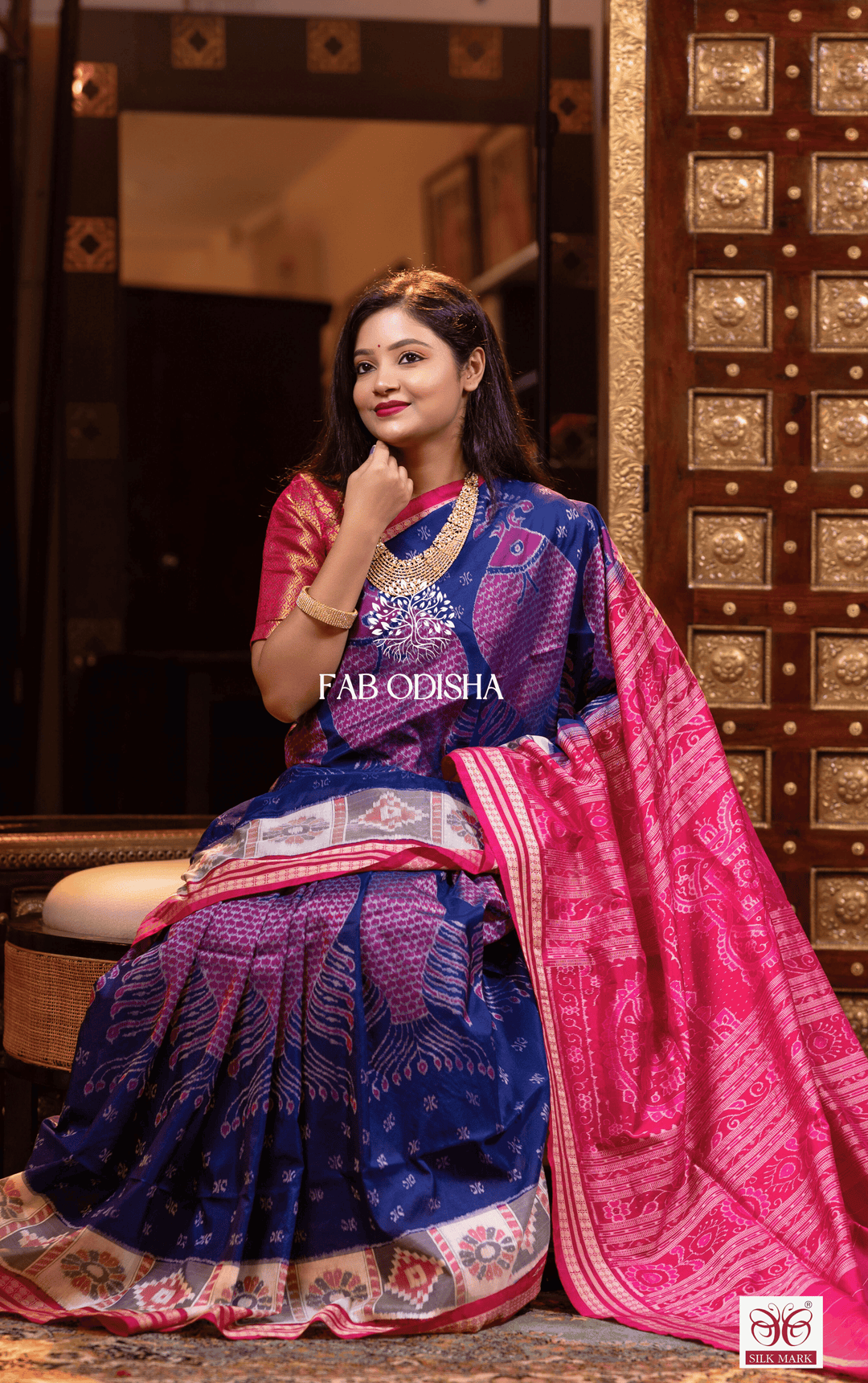 ADYA MATSHYA SAMBALPURI HANDLOOM PURE SILK SAREE
