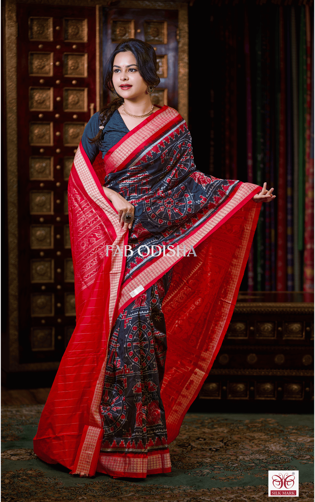 HERITAGE KONARK CHAKRA EXCLUSIVE SAMBALPURI HANDLOOM PURE SILK SAREE