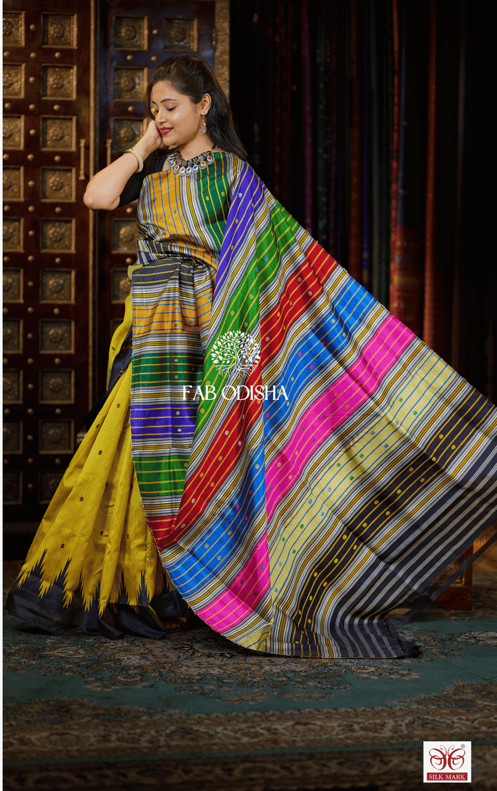 ROOPKUMARI BERHAMPURI DOUBLE AANCHAL PURE SILK PATTA SAREE
