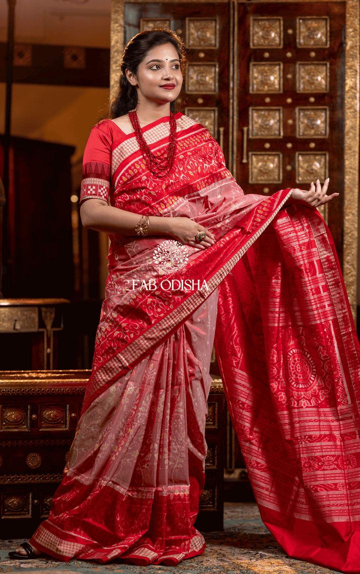NOORANI SHRINGAR EXCLUSIVE SAMBALPURI HANDLOOM PURE SILK SAREE