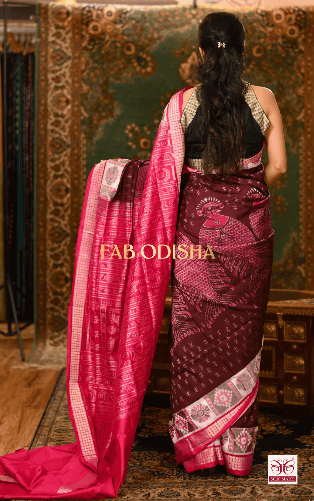 NAVYA ADYA MATSHYA SAMBALPURI HANDLOOM PURE SILK SAREE