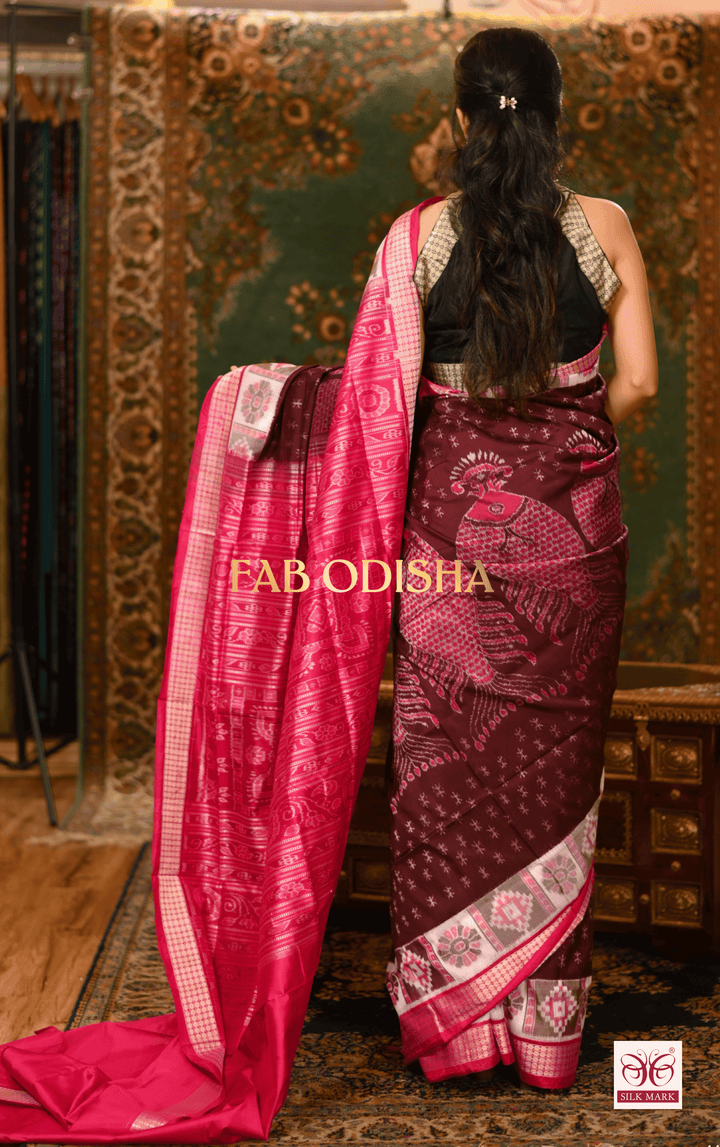 NAVYA ADYA MATSHYA SAMBALPURI HANDLOOM PURE SILK SAREE