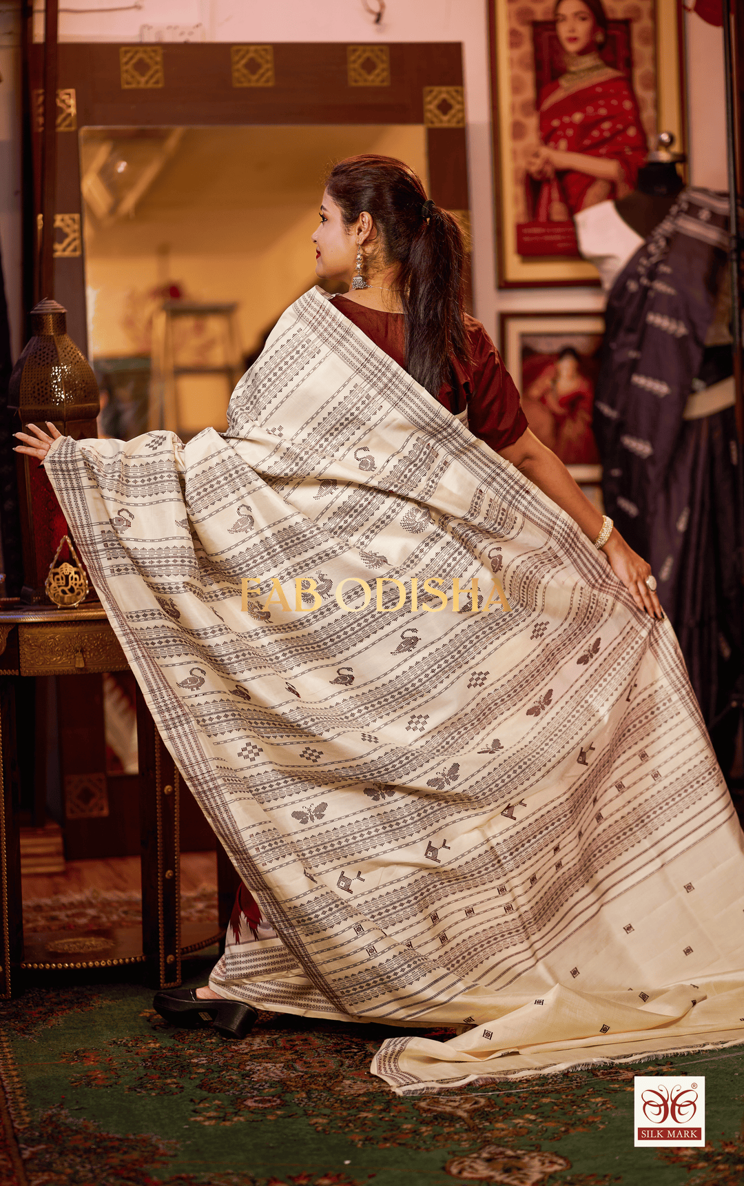 RITAMBARI BERHAMPURI HANDLOOM DOUBLE PALLU PURE SILK PATTA SAREE