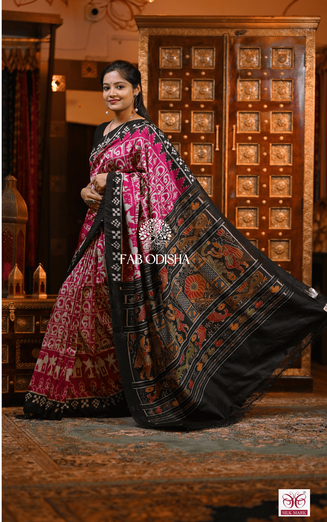 ANANDI SUPER FINE MULBERRY ODIA AKSHAR SILK SAREE