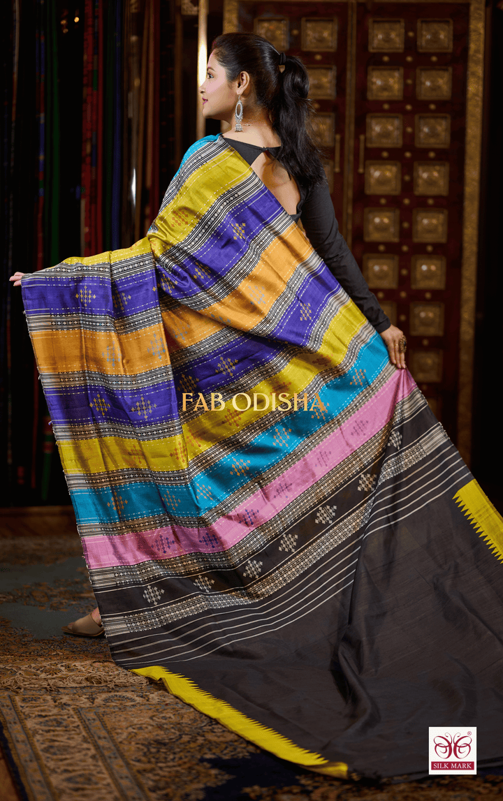 KANAK COUTURE BERHAMPURI DOUBLE AANCHAL PURE SILK PATTA SAREE